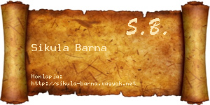 Sikula Barna névjegykártya
